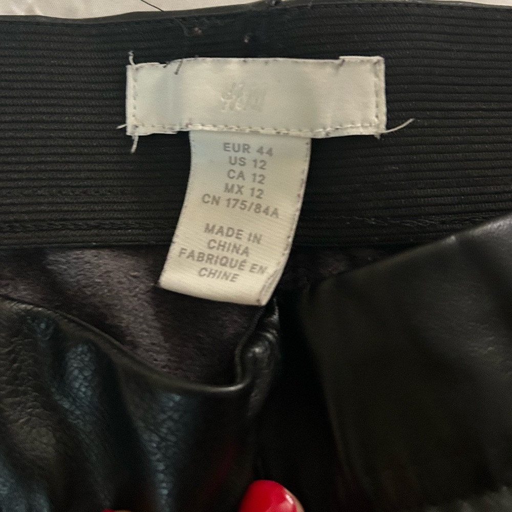 H&M Black Leather Pants
